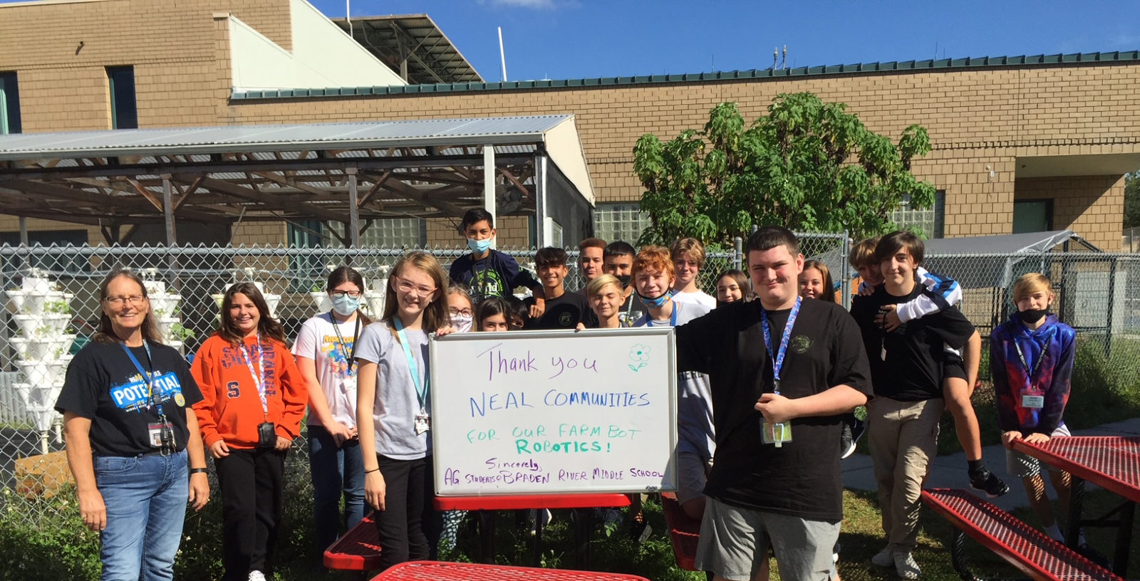 Neal Communities grants $1,995 to Braden River Middle School agriscience teacher for innovative robotics-based learning tool
