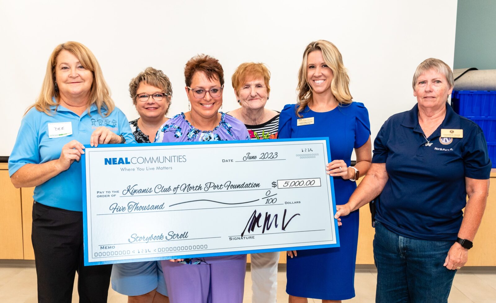 Neal Communities Donates $5,000 toward Kiwanis Club of North Port’s Reading Program