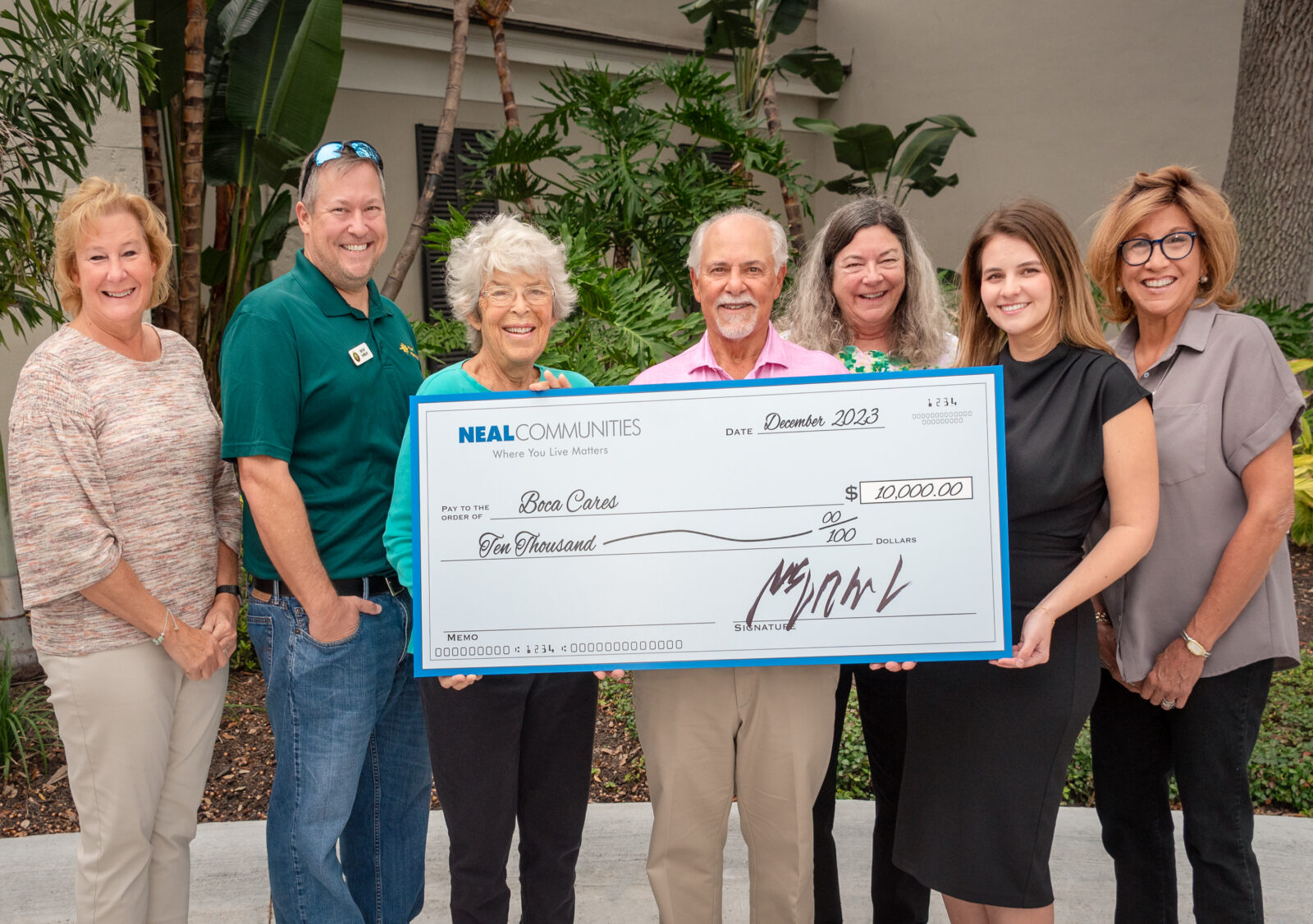 Neal Communities Supports Local Charities with a $10,000 Donation to Boca Cares